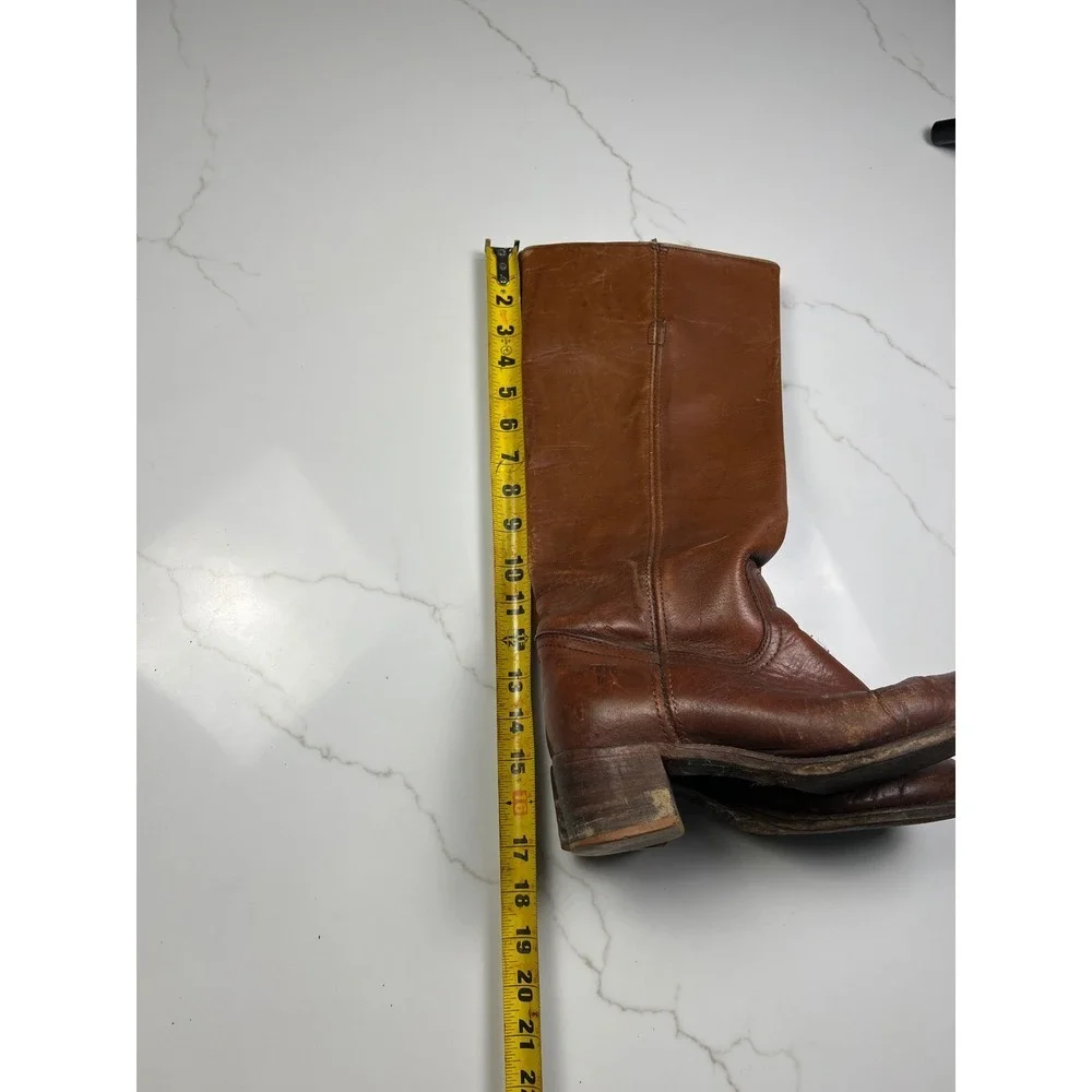 Frye Campus Boots Womens Cognac Leather Tall Vintage USA 8B OL18815